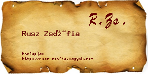 Rusz Zsófia névjegykártya